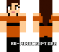 Скачать скин девочка в оранжевом платье для minecraft Скачать скин девочка в оранжевом платье для minecraft