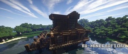  Wooden lake House  minecraft