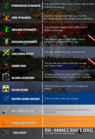 Скачать Admin Weapons для Minecraft 1.8