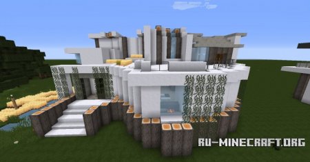  Moderne House With Field  Minecraft