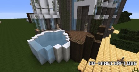  Moderne House With Field  Minecraft