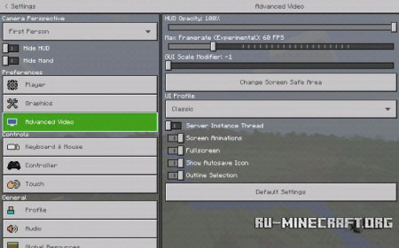  Organized Settings  Minecraft PE 1.2