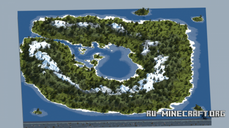 Скачать Mountain with Lake and River для Minecraft
