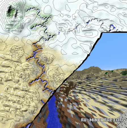 ������� 1000x1000 Terrain - Colliding Biomes ��� Minecraft
