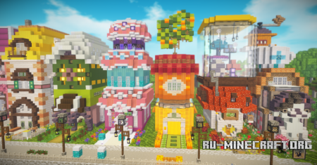  Colorful Town  Minecraft