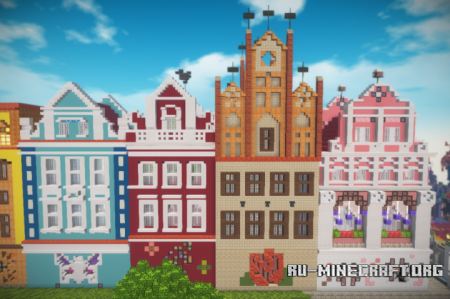  Colorful Town  Minecraft