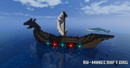 ������� Giant Dragon Head Viking Boat ��� Minecraft