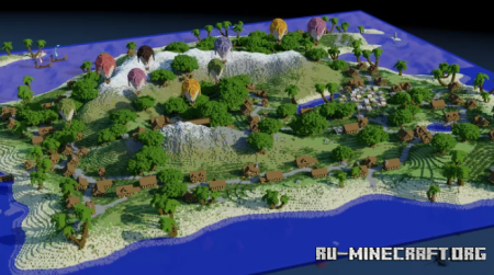 Скачать Island Town Map by DudropBuilds для Minecraft