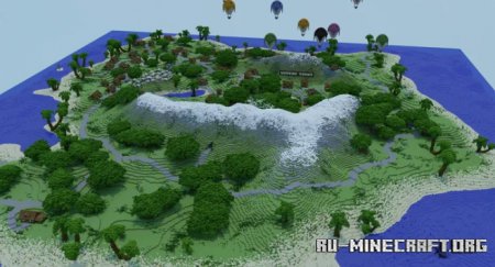 Скачать Island Town Map by DudropBuilds для Minecraft