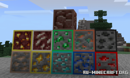 Скачать Outlined Ores для Minecraft PE 1.17