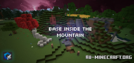  Base Inside The Mountain (Map)  Minecraft PE