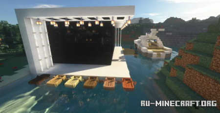  Riverside Modern House With Yacht by Cyberbug  Minecraft