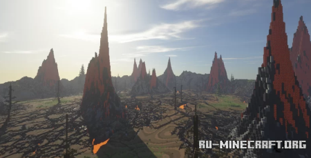 Fantasy Dry Land and Volcano  Minecraft