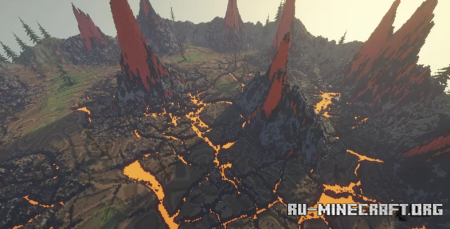  Fantasy Dry Land and Volcano  Minecraft