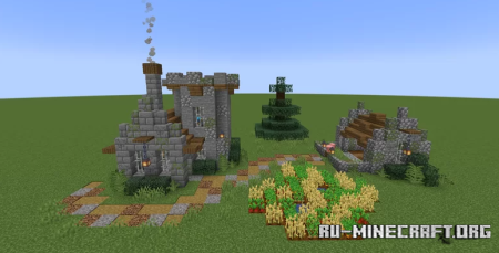 Скачать Medieval Tower House With Pigsty для Minecraft