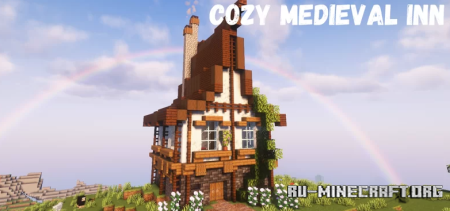  Cozy Medieval Fantasy Inn (with interior,free)  Minecraft