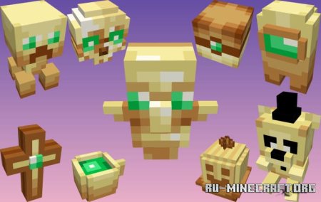 Скачать Улучшенные 3D тотемы для Minecraft PE 1.21