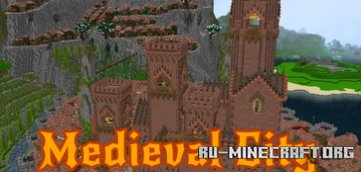 Скачать Средневековый город между горами и морем для Minecraft PE Скачать Средневековый город между горами и морем для Minecraft PE