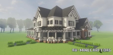  Country style home, with wrap around porch  Minecraft