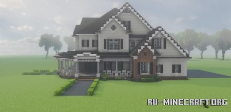  Country style home, with wrap around porch  Minecraft