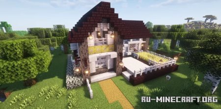  Small Pale Oak Starter House Farm  Minecraft