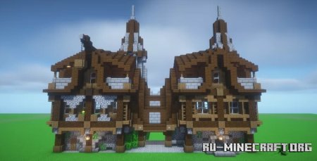  Medieval Twin House  Minecraft