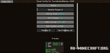  Coordinates Display  Minecraft 1.21.6