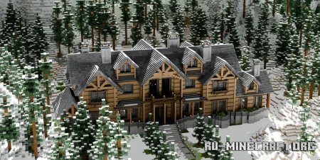  Mountain Range Log Cabin  Minecraft