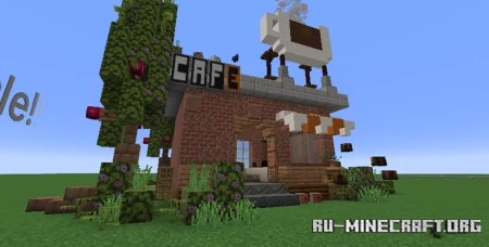  Coffee Shop house for the city  Minecraft