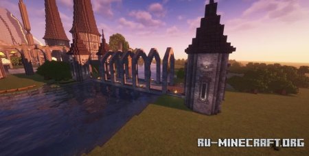  Fortified Medieval Bridge with Round Towers  Minecraft