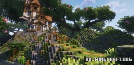  A solitary wizard's tower house in the tropical jungle  Minecraft