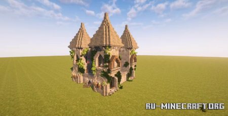  Easy Fortress - Castle with Four Towers  Minecraft