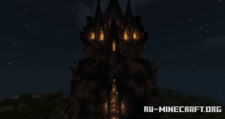  Huge Sinister Castle Made Of Black Stone  Minecraft