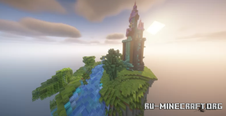  sky castle in the sun rays  Minecraft