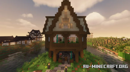  Medieval house with sand roof  Minecraft