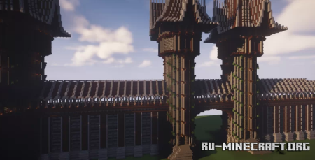  Medieval wall with towers  Minecraft
