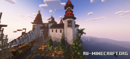  Castle on ilsand and ship  Minecraft