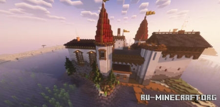  Castle on ilsand and ship  Minecraft
