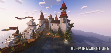  Castle on ilsand and ship  Minecraft