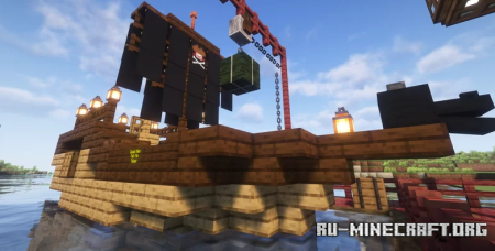 Small Pirate Ship with Dock  Minecraft