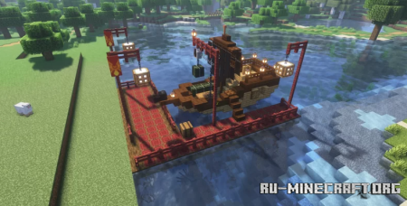 Small Pirate Ship with Dock  Minecraft