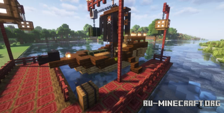  Small Pirate Ship with Dock  Minecraft