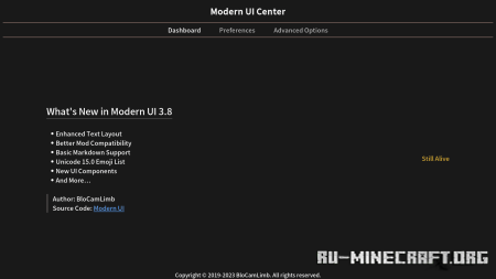  Modern UI  Minecraft 1.21.8