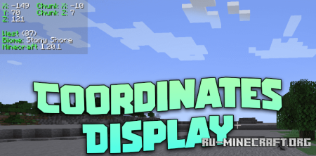 Скачать Coordinates Display для Minecraft 1.21.10 Скачать Coordinates Display для Minecraft 1.21.10