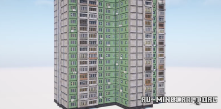 ������� Soviet, detailed 16-story panel house ��� Minecraft