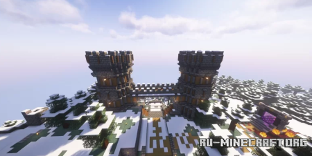  Snow Mountain South Gate Towers  Minecraft