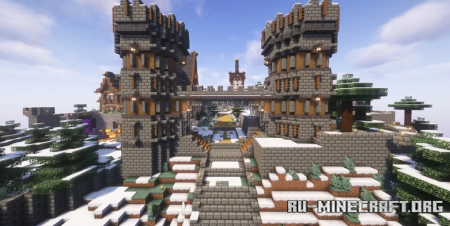  Snow Mountain South Gate Towers  Minecraft