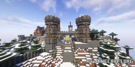  Snow Mountain South Gate Towers  Minecraft