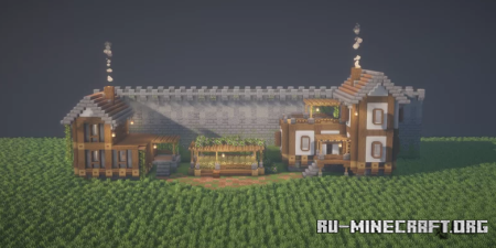 ������� Medieval Bundle � Two Houses & Castle Wall ��� Minecraft