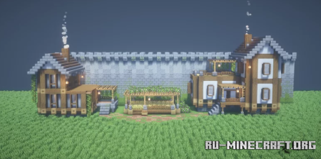 ������� Medieval Bundle � Two Houses & Castle Wall ��� Minecraft